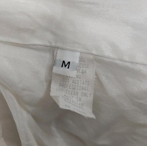 Vintage Marvin Richards Trench Coat Cream Bouclé Wool Blend Size Medium EUC - Picture 8 of 16